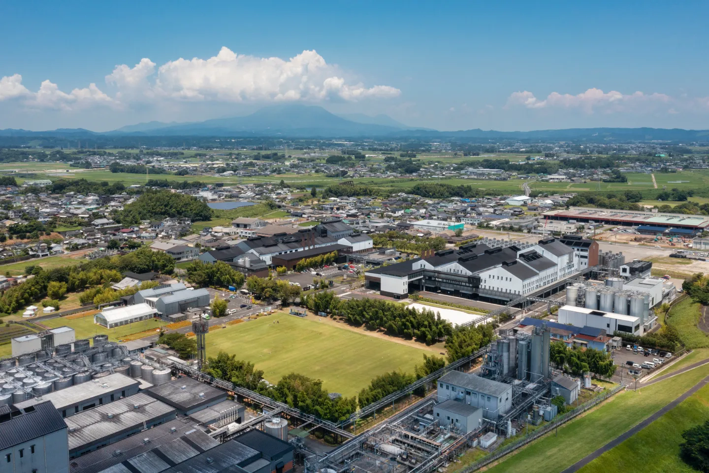 霧島ファクトリーガーデンを上空から写した写真