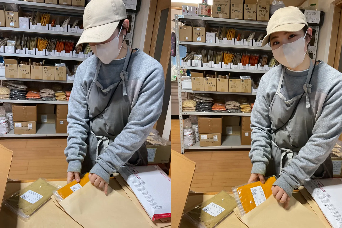 社員が発送作業を行っている写真