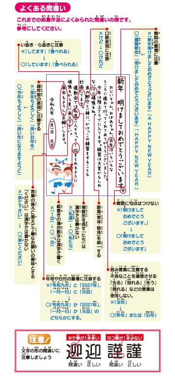 年賀状を書く上でのよくある間違い