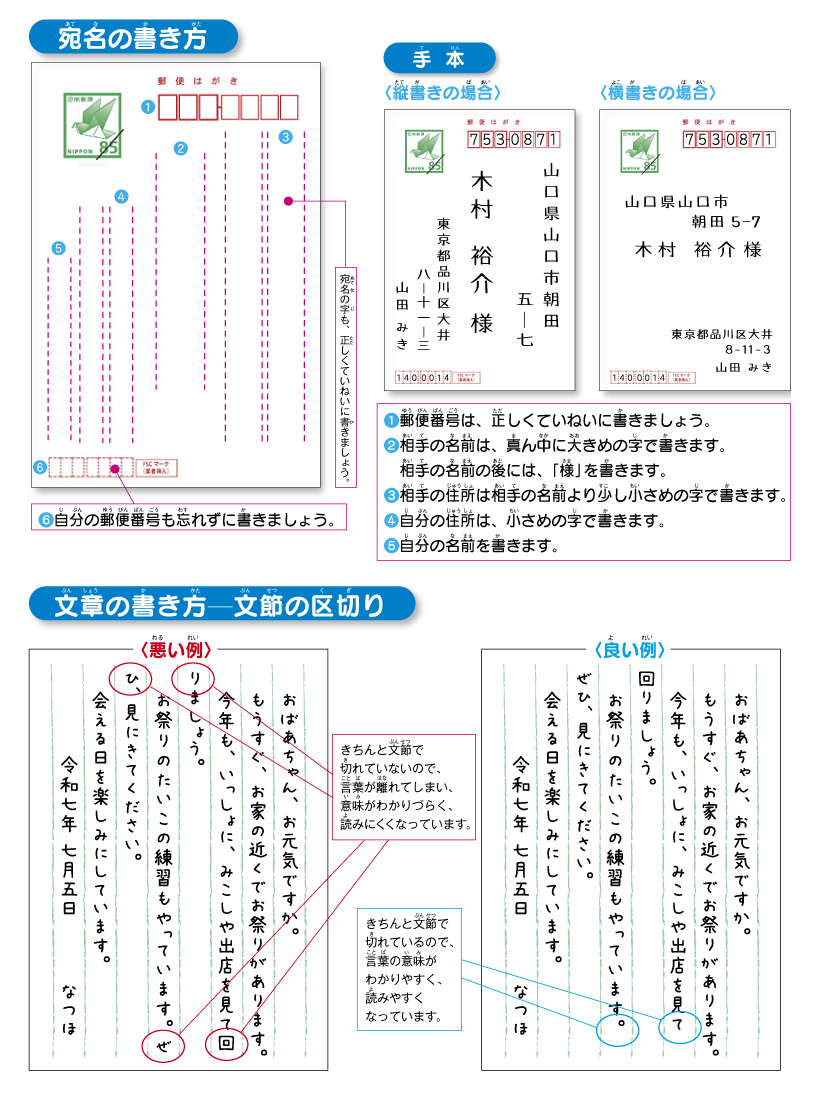 手紙の書き方について