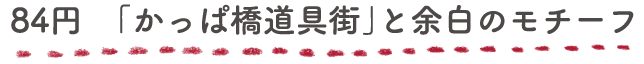 84円「かっぱ橋道具街」と余白のモチーフ