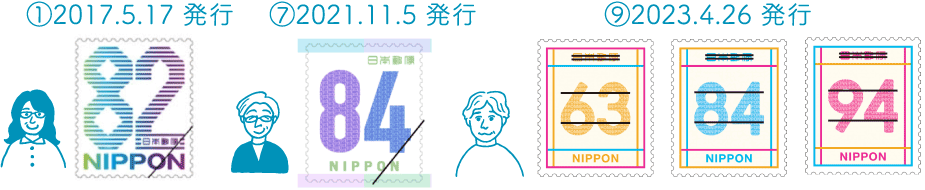 ①2017.5.17発行、⑦2021.11.5発行、⑨2023.4.26発行