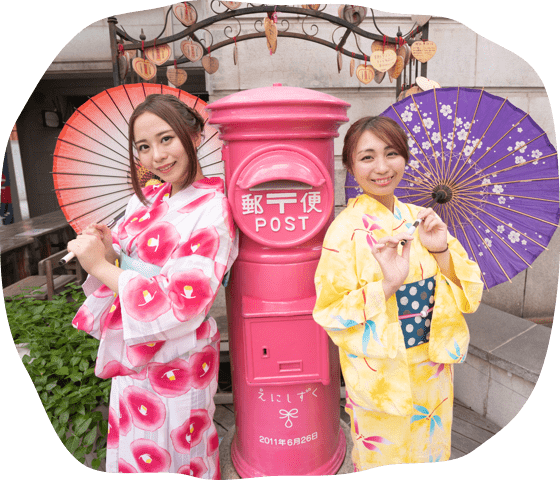 幸せを招くピンクの幸運のポスト