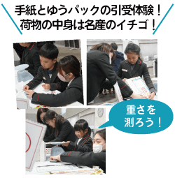 手紙とゆうパックの引受体験！荷物の中身は名産のイチゴ！