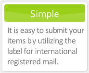 It is easy to submit your items by utilizing the label for international registered mail.