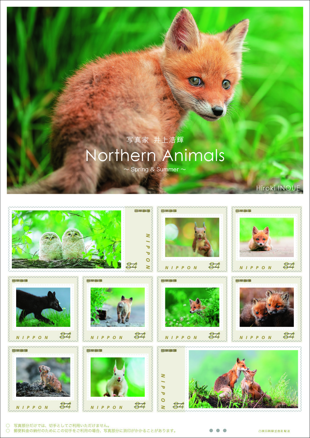 オリジナル フレーム切手セット 「写真家 井上浩輝 Northern Animals ～Spring＆Summer～」の販売開始