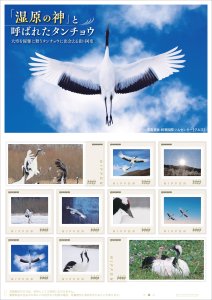 オリジナル フレーム切手 「「湿原の神」と呼ばれたタンチョウ」の販売開始と贈呈式の開催