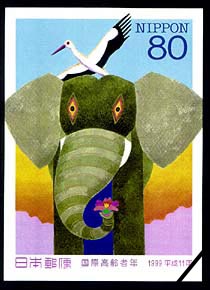 ゾウとコウノトリ