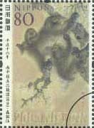 雨中桜五匹猿図