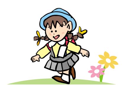 入学式の女の子のイラスト画像