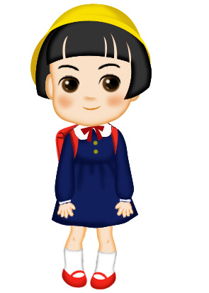 制服を着た女の子のイラスト画像