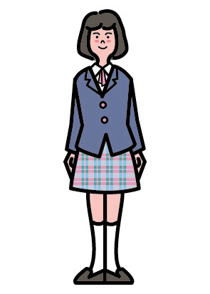 制服を着た女の子のイラスト画像