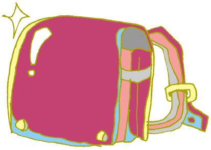 ピンクのランドセルのイラスト画像