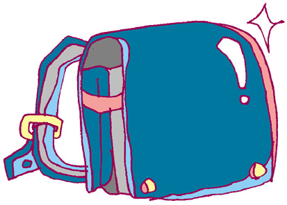 青いランドセルのイラスト画像