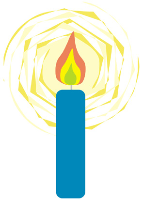 青いろうそくのイラスト画像