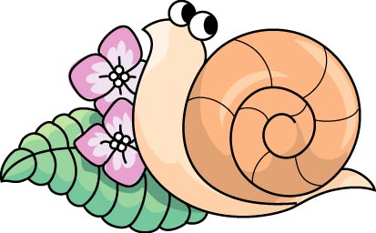 アジサイとカタツムリのイラスト画像