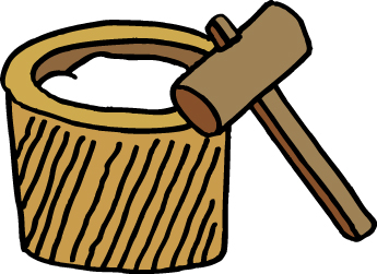 餅つきのイラスト画像