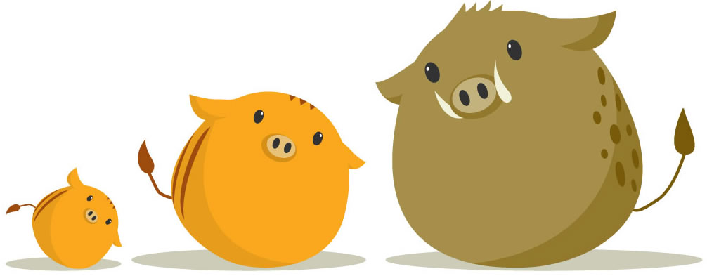 イノシシのイラスト画像