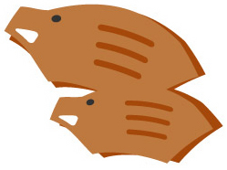 イノシシのイラスト画像