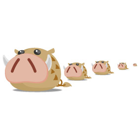 イノシシのイラスト画像