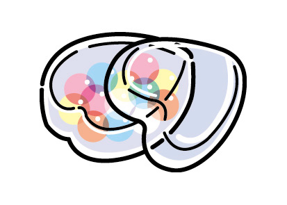 ハート型のケースに入ったキャンディのイラスト画像