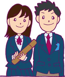 卒業式(中学・高校)のイラスト画像