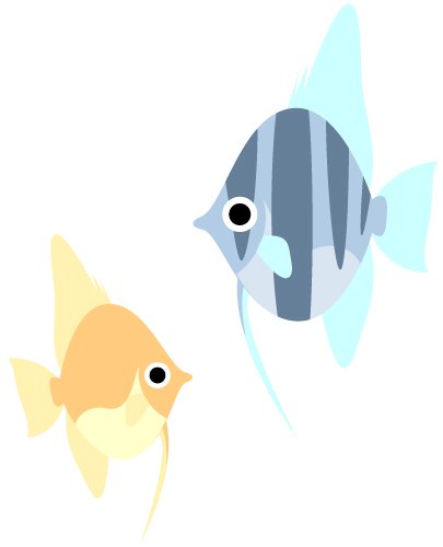 エンゼルフィッシュのイラスト画像