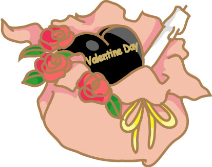 バレンタインデーの贈り物のイラスト画像