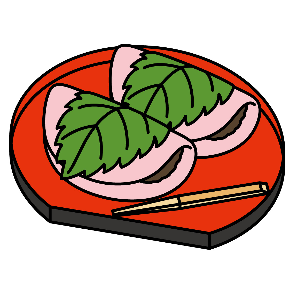 さくら餅のイラスト画像