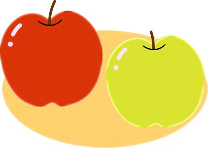 りんごと青りんごのイラスト画像