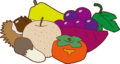 秋の味覚のイラスト画像