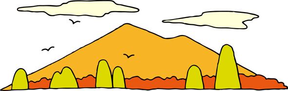 紅葉する山のイラスト画像