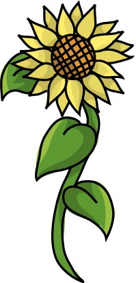 ヒマワリのイラスト画像