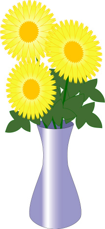 花瓶に生けた小菊のイラスト画像