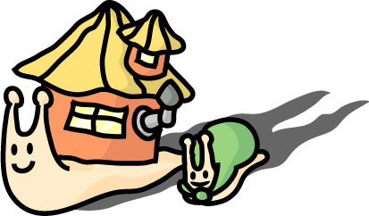 カタツムリの引越しのイラスト画像