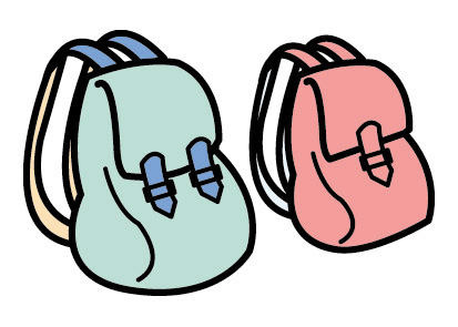 リュックサックのイラスト画像