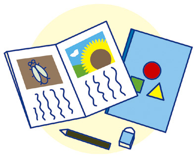 絵日記の宿題のイラスト画像