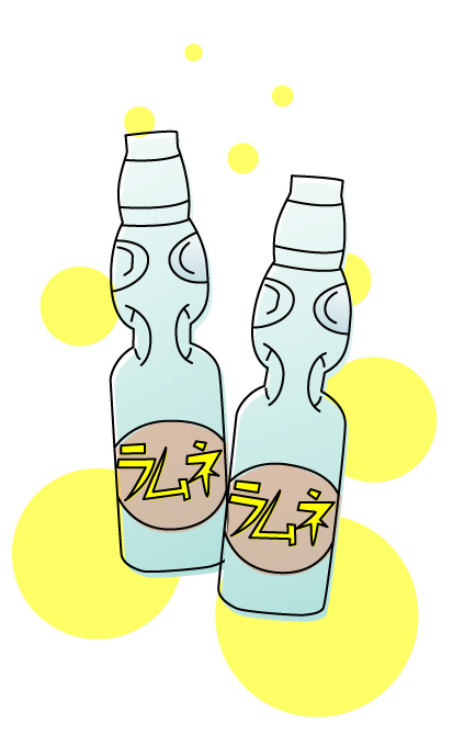 ラムネの瓶のイラスト画像