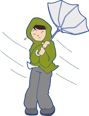 強風のイラスト画像