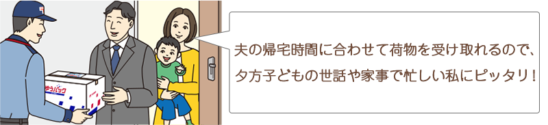 自宅で受け取るイメージ