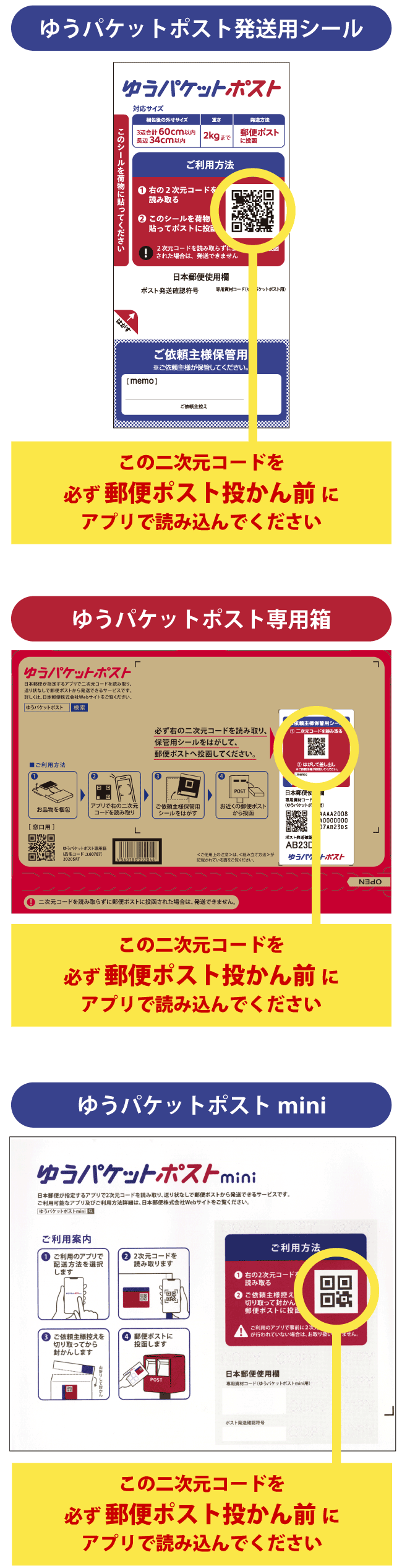 １０枚セット　ゆうパケットポストミニ＋発送用シール